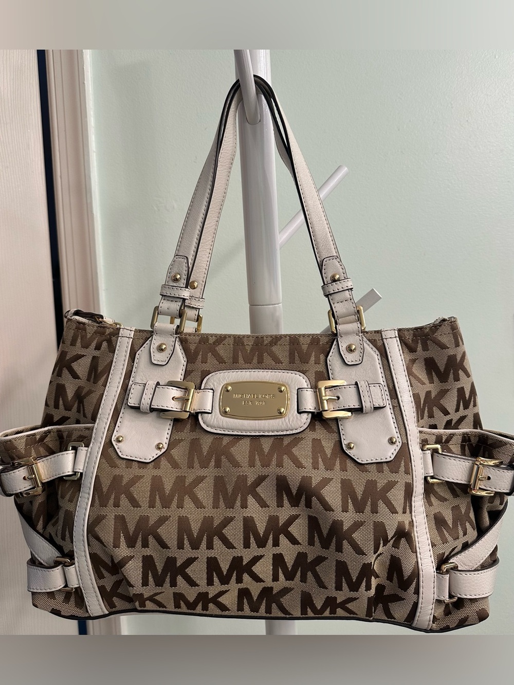 Michael Kors Signature Gansevoort Large Satchel Shoulder Bag Y2K Mint